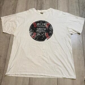 Chevrolet Youth Baseball‎ white t-shirt Men's Size XL